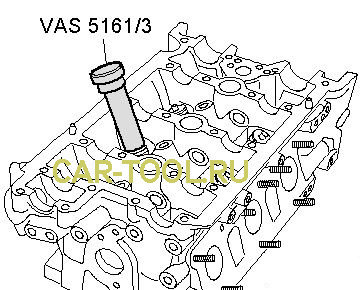 Специнструмент VAS 5161-3 испольузется для снятия клапаов.