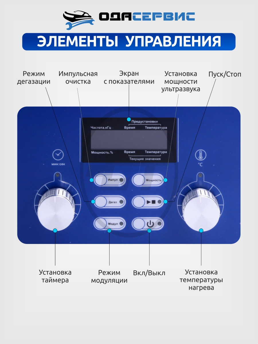 ODA-P30 Ультразвуковая ванна с цифровым управлением, подогревом, дегазацией  и импульсной очисткой 3 л ОДА Сервис ODA-P30 купить на сайте Car-tool.RU