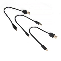 Видеоэндоскоп управляемый USB, 1Мп, 1280х720, 1м, 4мм зонд, всесторонняя артикуляция iCartool IC-V104AW - Кабели для подключения 3 типов