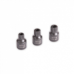 Набор торцевых бит Car-Tool CT-A2249 - Три биты с приводом ½ дюйма: SPLINE M14 / M16 / M18 – длина 20 мм