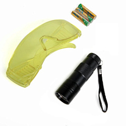 Набор для обнаружения утечек фреона, UV лампа + очки Car-Tool CT-M1027